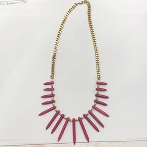 Pink and gold spike necklace